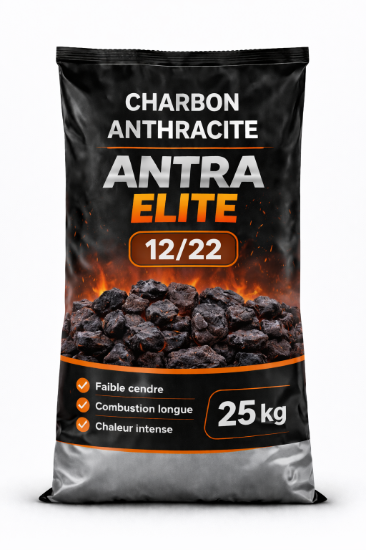 Image de CHARBON ANTHRACITE 12/22 – ANTRA ELITE – 500 kg – 20 sacs